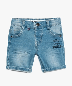 bermuda bebe garcon en jean stretch delave - lulu castagnette bleu8904001_1