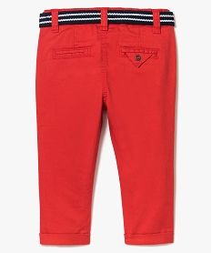 pantalon garcon chino avec revers et ceinture rouge8904301_2