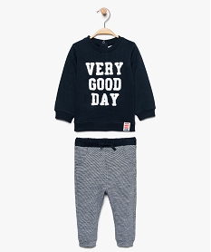 ensemble bebe garcon (2 pieces) sweat et pantalon leger bleu sweats8905501_1