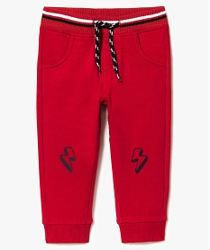 pantalon de jogging bebe en molleton avec motif sur les genoux rouge8905701_1