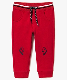 GEMO Pantalon de jogging bébé en molleton avec motif sur les genoux Rouge