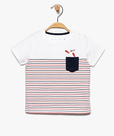 GEMO Tee-shirt bébé garçon à fines rayures bicolores Imprimé