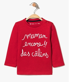 GEMO Tee-shirt bébé garçon à manches longues et grand motif rouge standard