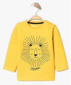 tee-shirt bebe garcon a manches longues et grand motif jaune8908501_1
