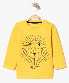 GEMO Tee-shirt bébé garçon à manches longues et grand motif jaune standard