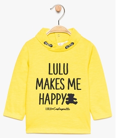 GEMO Tee-shirt bébé en coton bio avec col fantaisie en coton bio - Lulu Castagnette jaune standard