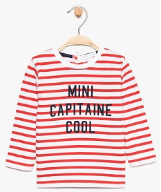 GEMO Tee-shirt bébé garçon à manches longues et rayures rouge standard