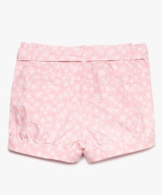 short bebe fille avec ceinture en toile imprimee - lulu castagnette rose shorts8910401_2