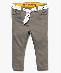 GEMO Pantalon bébé fille slim à ceinture amovible Lulu Castagnette Gris