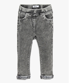 GEMO Jegging bébé fille avec revers cousus gris standard