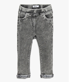 GEMO Jegging bébé fille avec revers cousus Gris