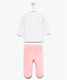 pyjama bebe fille 2 pieces avec motif chouette aspect peluche multicolore8913001_2