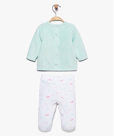pyjama bebe fille 2 pieces en velours avec pieds motif licorne multicolore8913301_2