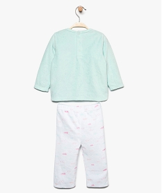 pyjama bebe fille 2 pieces en velours motif licorne pailletee multicolore8913401_2