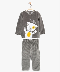 pyjama bebe 2 pieces en velours avec motif chien gris8913501_1