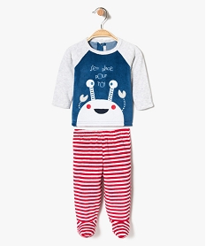 GEMO Pyjama bébé 2 pièces en velours à motif monstre Multicolore