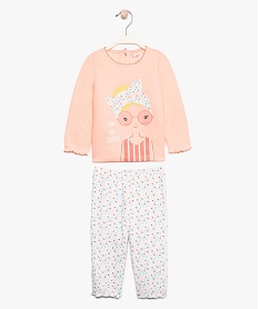 GEMO Pyjama bébé fille à motif pois et volants Multicolore