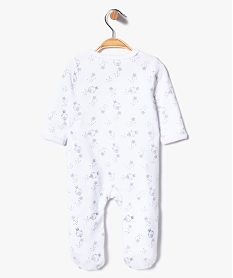 pyjama bebe en velours ouverture devant et  motifs fantaisie blanc8914001_2