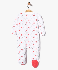 pyjama bebe en velours ferme devant avec motifs cœurs multicolore8914201_2