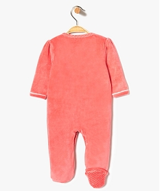 pyjama bebe en velours avec motifs pois et details girly rose8914301_2
