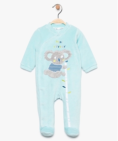pyjama bebe garcon en velours a motif koala bleu8914501_1