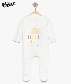 GEMO Pyjama bébé en coton bio à motif ourson et étoiles Multicolore