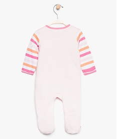 pyjama bebe fille en coton bio a rayures et flamant rose multicolore8915101_2