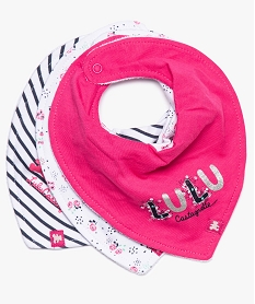 GEMO Bavoirs (lot de 3) façon bandana en éponge Lulu Castagnette Multicolore