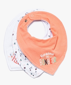 bavoirs forme bandana pour bebe fille (lot de 3) blanc8917501_1