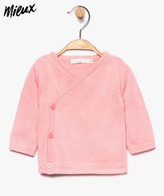 GEMO Gilet bébé brassière en coton bio rose standard