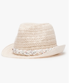 chapeau fille forme fedora avec esprit dentelle beige8920701_1