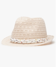 chapeau fille en dentelle crochetee avec ruban tresse fleuri beige8921901_1