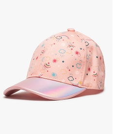 GEMO Casquette fille à motifs et visière courbée effet nacré Rose