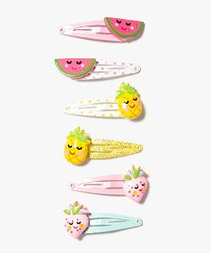 GEMO Barrettes clic-clac avec motifs fruits fille (lot de 6) Multicolore