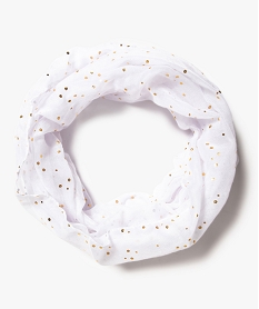 foulard fille snood a pois pailletes blanc8924601_1