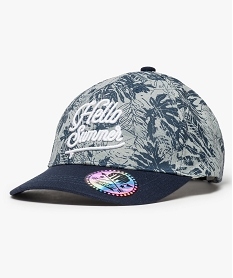 casquette garcon a motif feuillage et broderie sur lavant bleu8925601_1