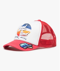 GEMO Casquette fille trucker en filet avec broderie en relief devant Blanc