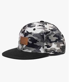 GEMO Casquette garçon forme baseball à visière plate motif camo Vert