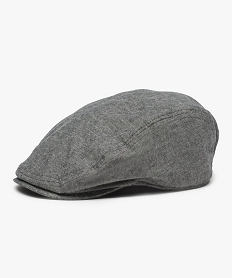 casquette homme plate en chambray doublee tissu a pois gris8929701_1