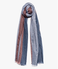 foulard homme multicolore a rayures et franges bleu8929901_1