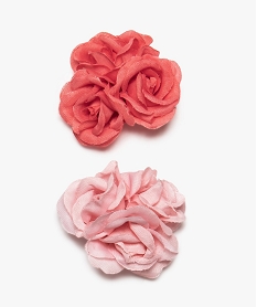 GEMO Pinces à cheveux femme (lot de 2) à fleurs en tissu Rouge