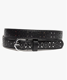 GEMO Ceinture femme à motifs ajourés argenté Noir