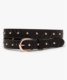 ceinture femme a motifs geometriques graves et clous en relief noir8938201_1