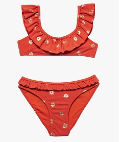 maillot de bain fille 2 pieces avec motifs pailletes orange8939101_1