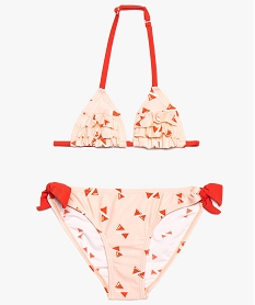 GEMO Maillot de bain fille 2 pièces avec motifs géométriques dorés Imprimé