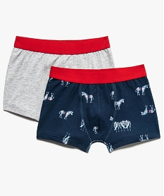 boxer garcon en coton stretch motif zebre (lot de 2 multicolore pyjamas8940301_1