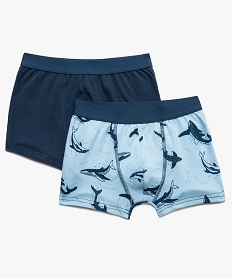 boxer garcon en coton stretch a motif baleine (lot de 2) multicolore pyjamas8940601_1