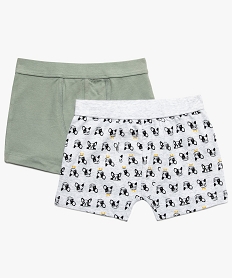 boxer garcon en coton biologique a motifs (lot de 2) brun8941201_1