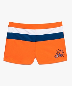 maillot de bain garcon tricolore avec petit motif imprime orange maillots de bain8942001_1