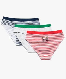 GEMO Culottes fille en coton stretch à rayures (lot de 3) Multicolore
